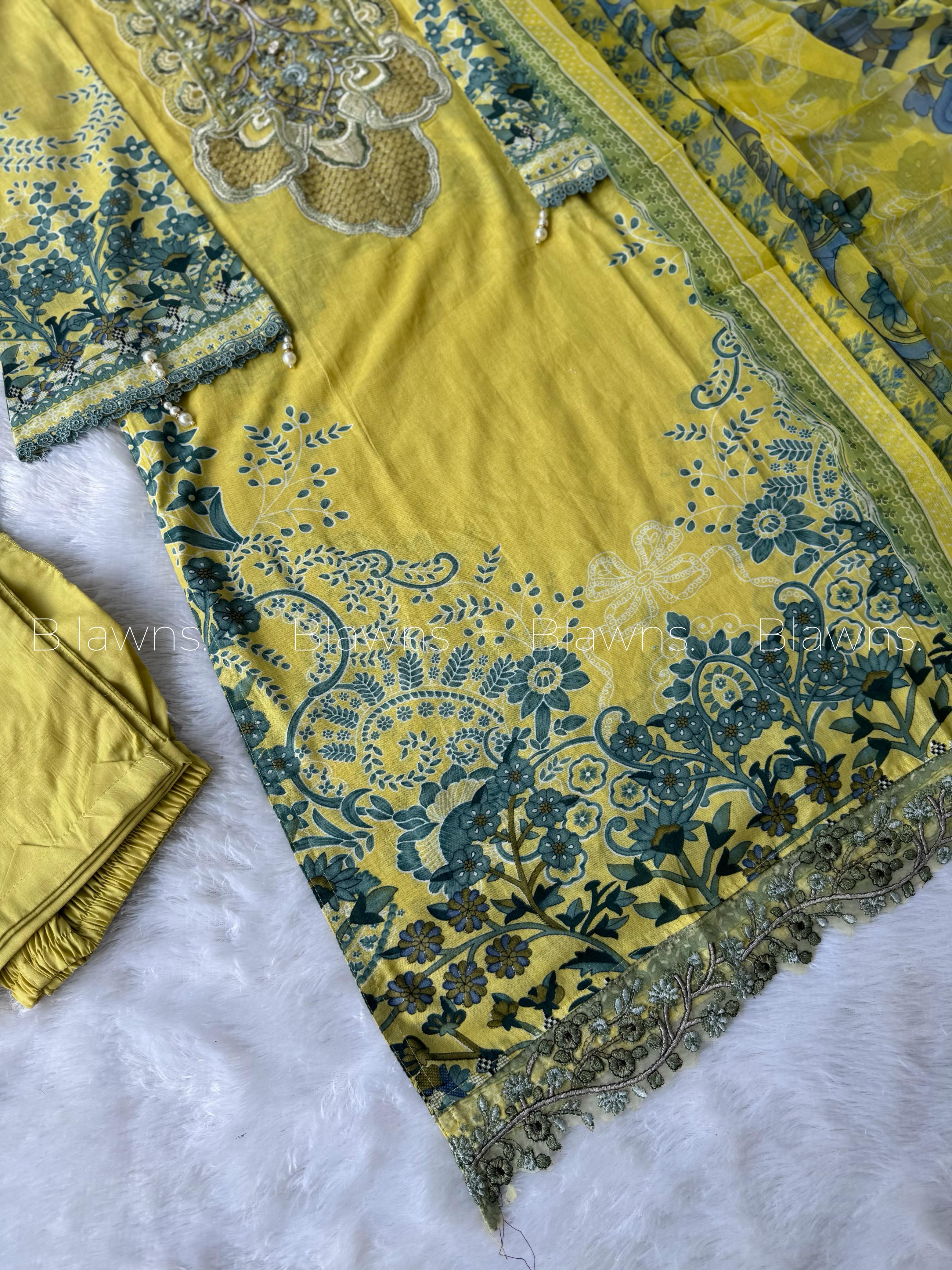 Embroidered Pakistani Suit with Chiffon Dupatta – BLW-49
