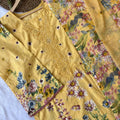 Floral Pakistani unstitched suit with lining, digital print chiffon dupatta - BLW-8