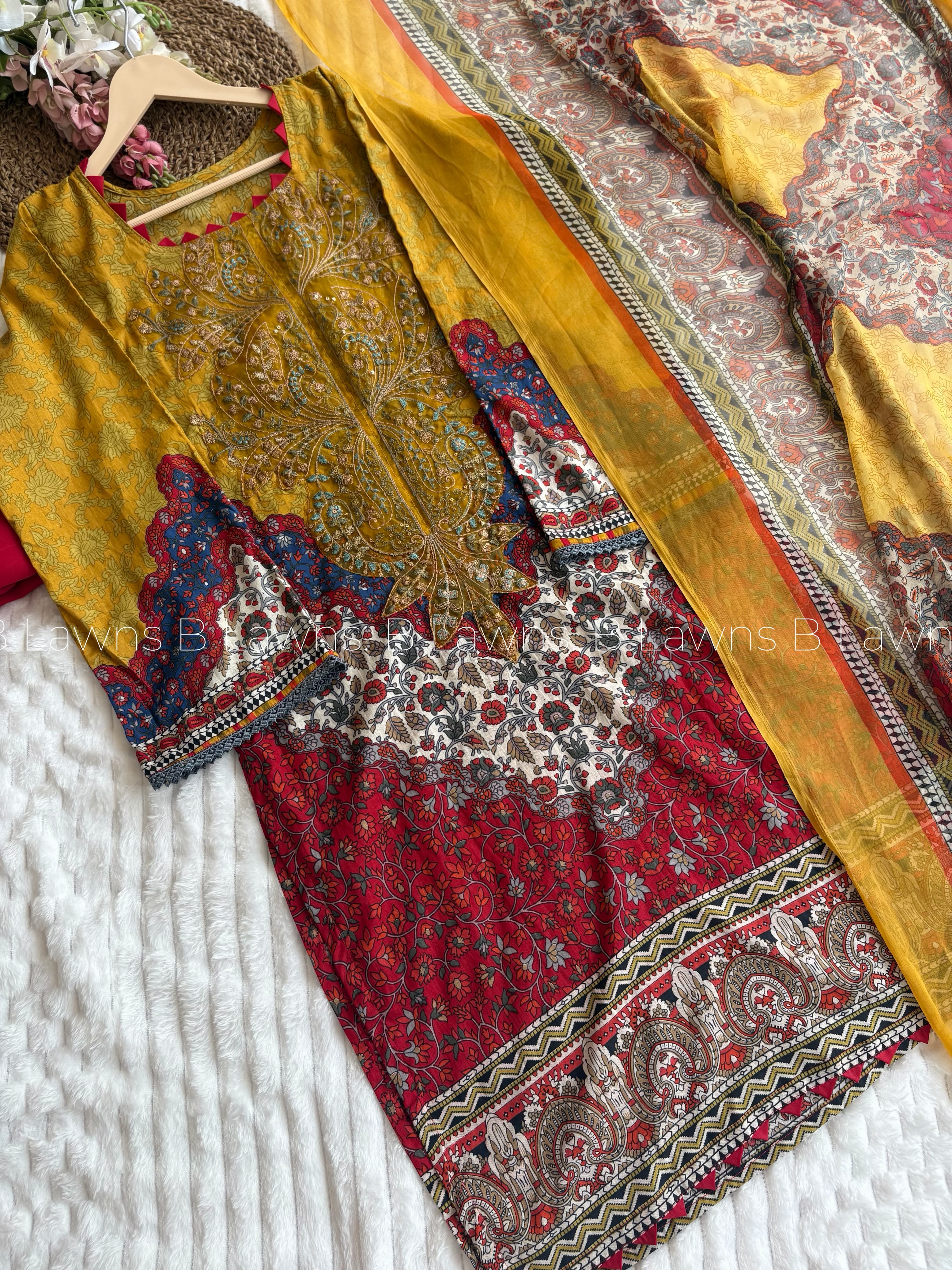 Embroidered Pakistani stitched suit