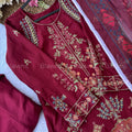 Embroidered Pakistani  Suit with Chiffon Dupatta – BLW-1011