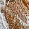 Readymade Pakistani suit with cotton top and chiffon dupatta - BLW-26