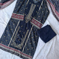 Readymade Pakistani suit with cotton top and chiffon dupatta - BLW-2