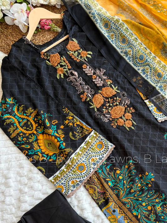 Embroidered Pakistani  Suit with Chiffon Dupatta BLW-68