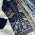 Readymade Pakistani suit with cotton top and chiffon dupatta - BLW-1051, style 2