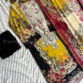 Readymade Pakistani suit with cotton top and chiffon dupatta - BLW-123